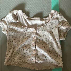 Floral baby button top